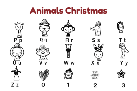 Animals Christmas Font - Preview 2