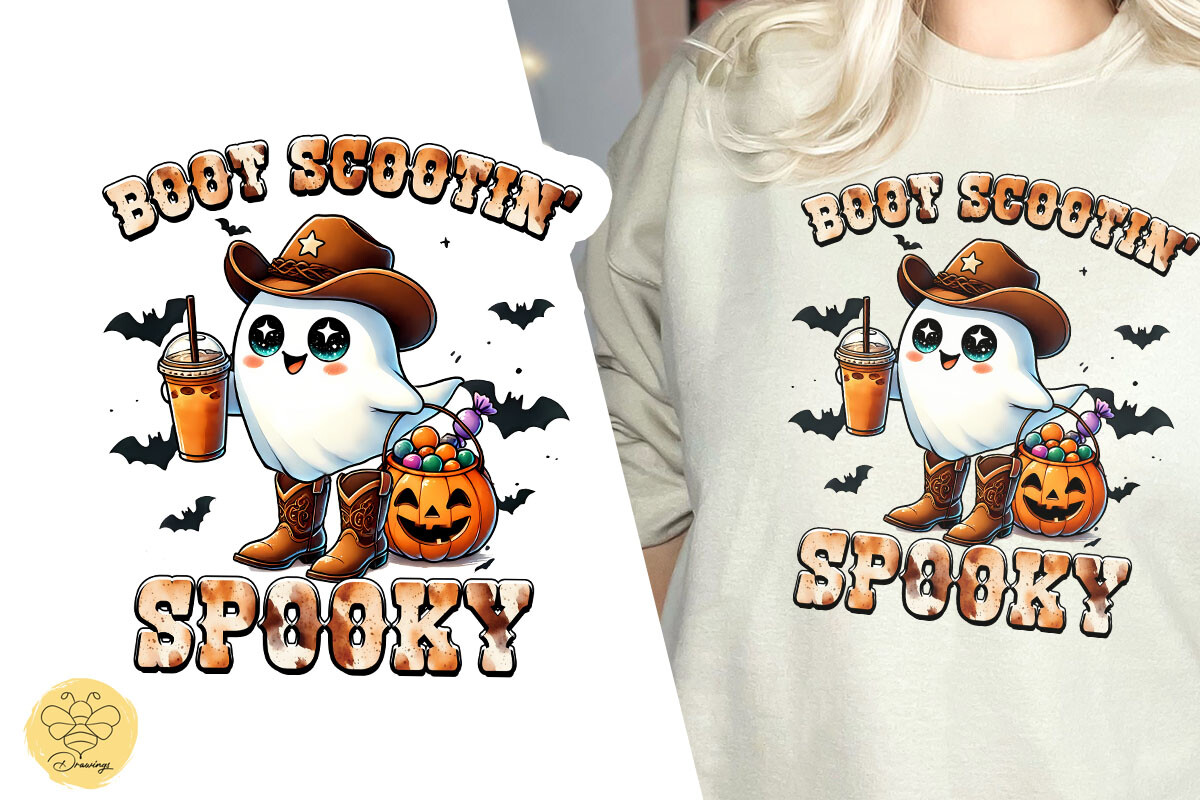 Boot Scootin Spooky Boo Haw PNG Graphic by BeeDrawings · Creative Fabrica