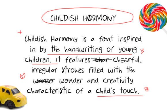 Childish Harmony Font PNG with transparent background - Preview 1