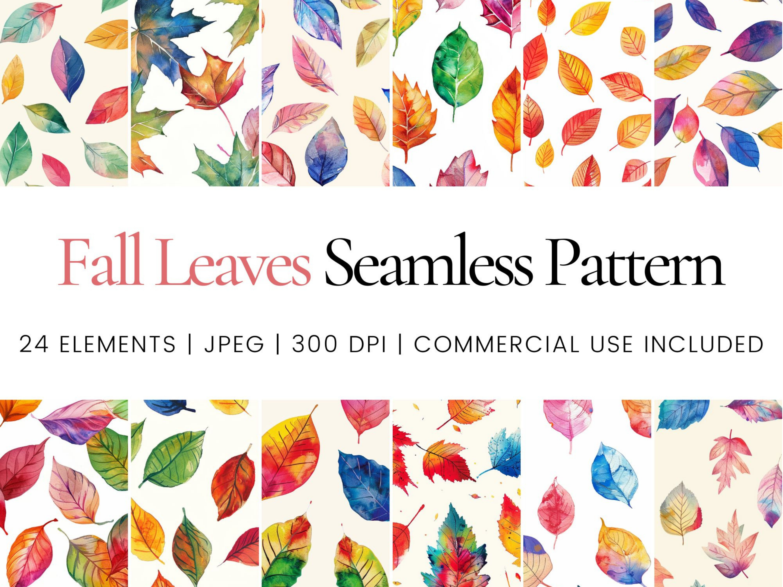 Colorful Fall Leaves Seamless Pattern Graphic by Ikota Design ...