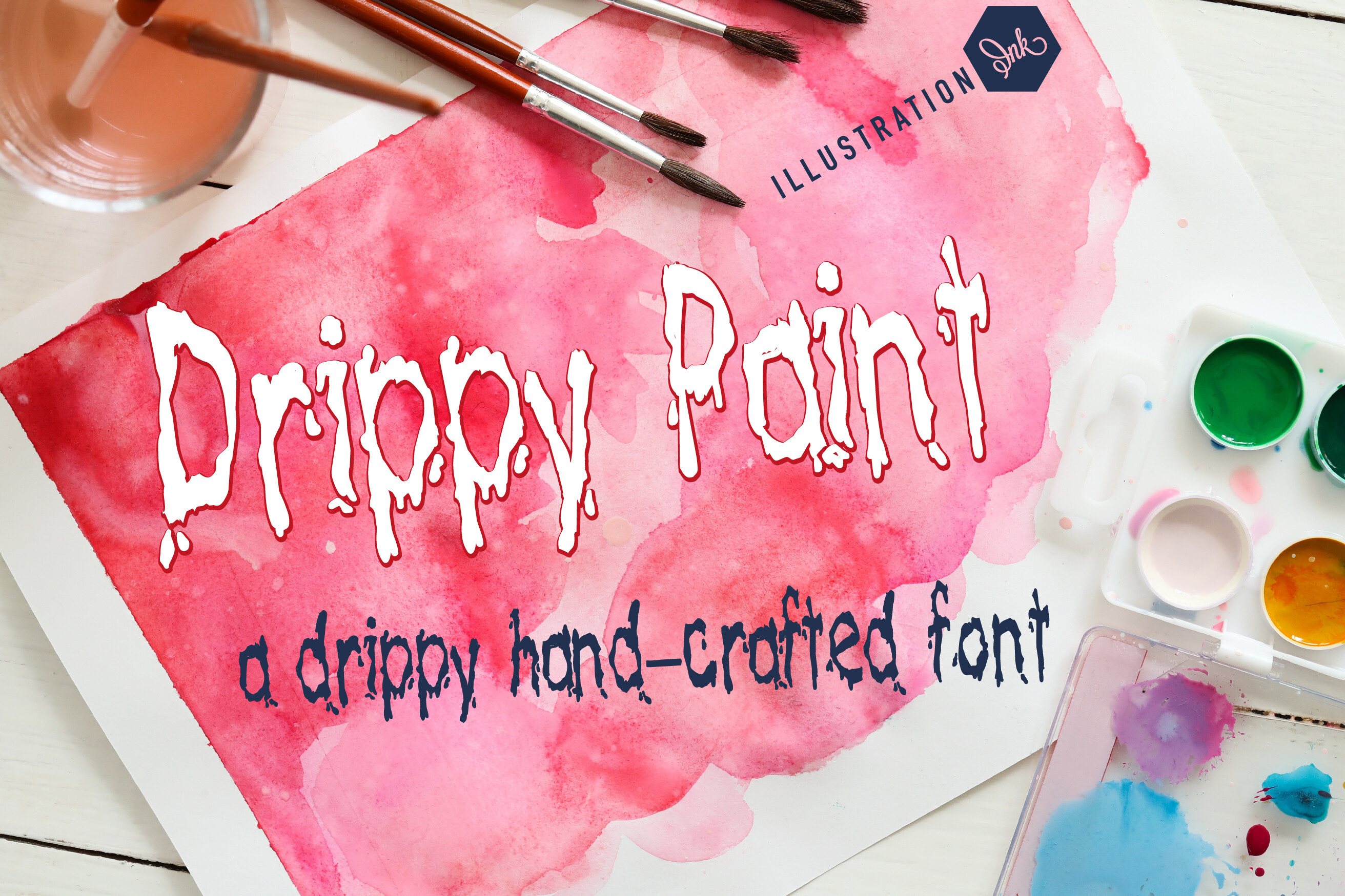 Drippy Paint preview, lettering with wet paint drips