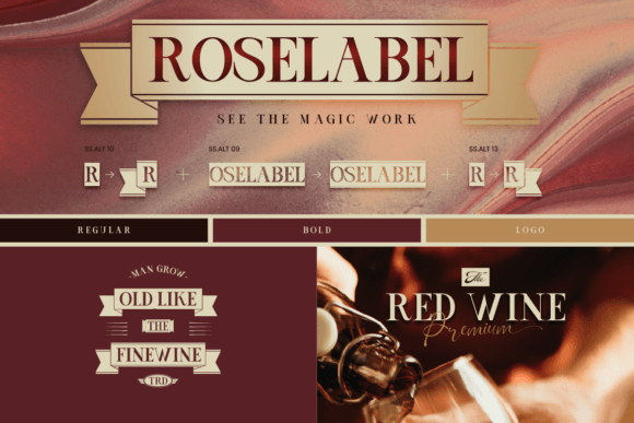 Elegant Ribbon Font PNG with transparent background - Preview 4
