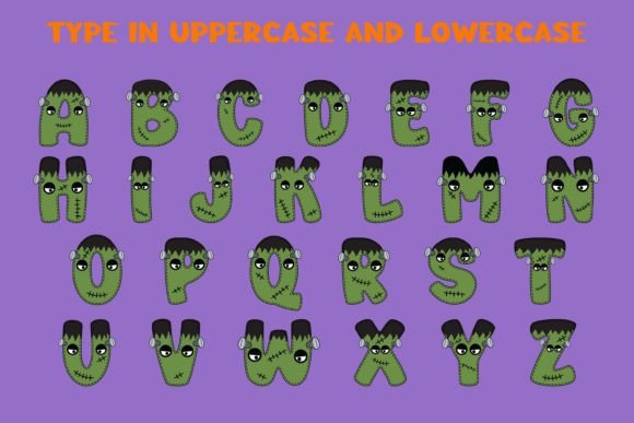 Halloween Franken Font PNG with transparent background - Preview 1