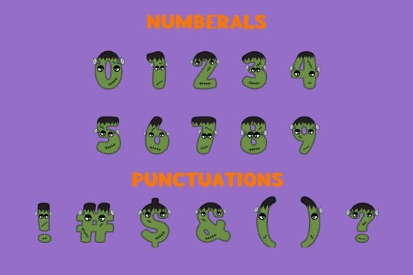 Halloween Franken Font PNG with transparent background - Preview 2