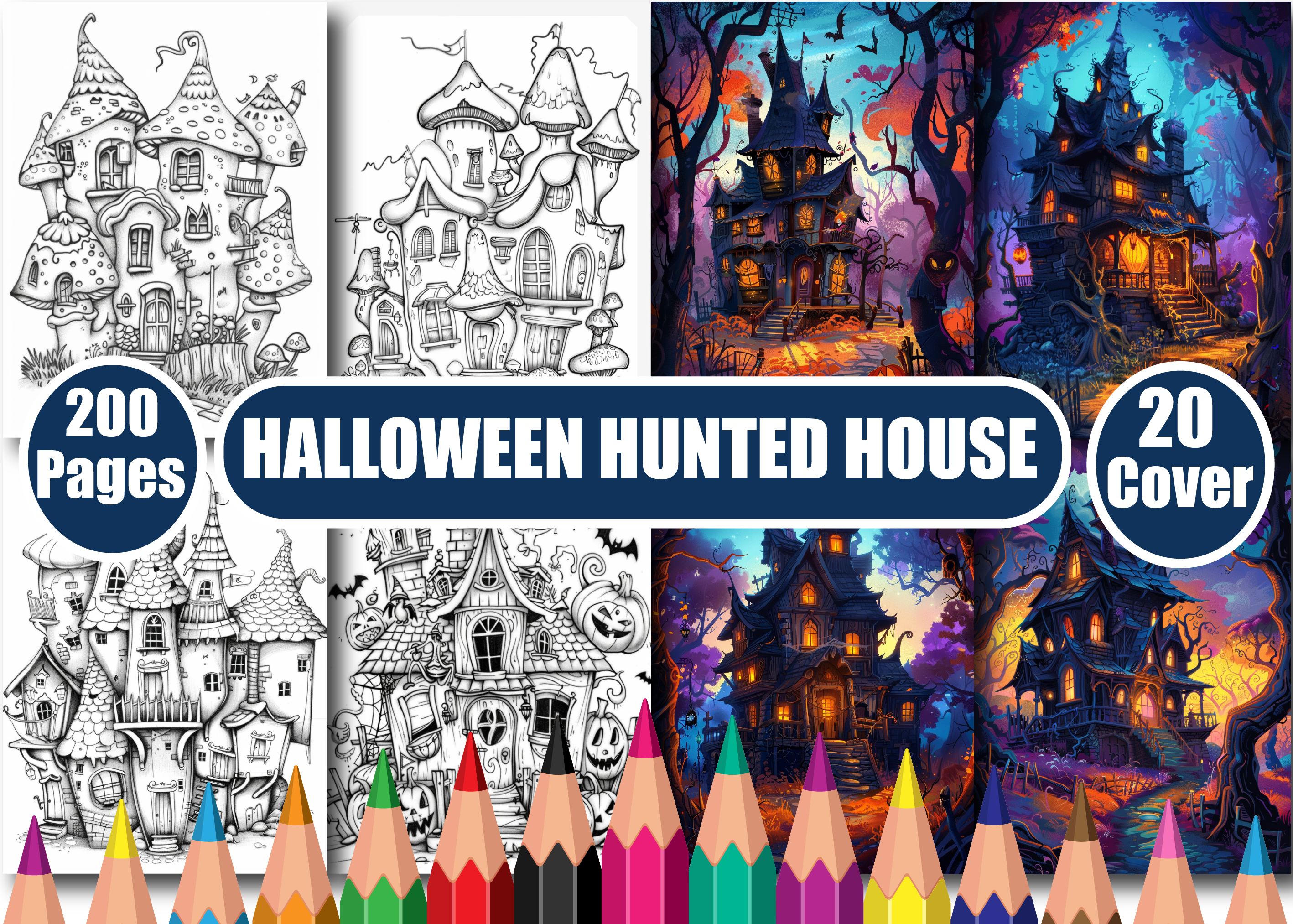 Halloween Hunted House Coloring Book