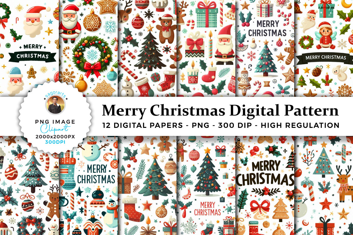 Christmas Blog. Graphics Merry Christmas Digital Pattern Graphic by sagorarts · Creative Fabrica