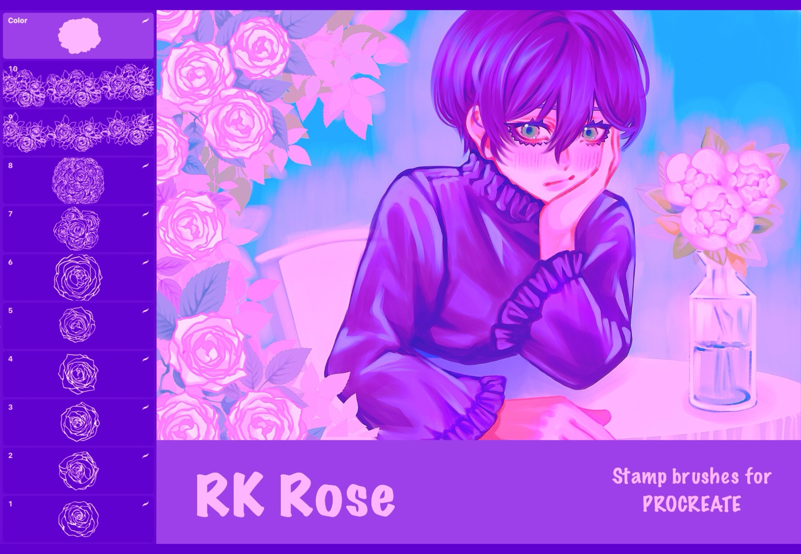 Rose Brushes Pack for Procreate