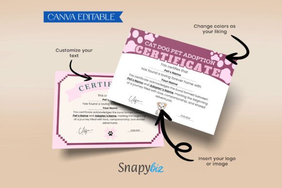 Editable Pet Certificate Template
