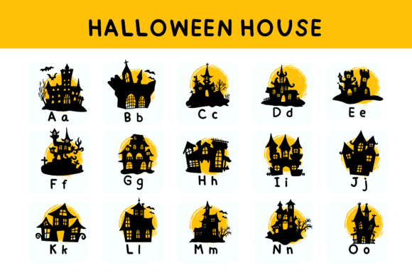 Halloween House Font PNG with transparent background - Preview 5