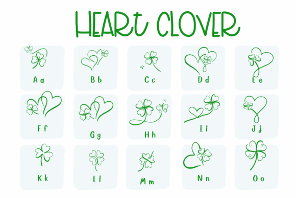 Heart Clover Font PNG with transparent background - Preview 1