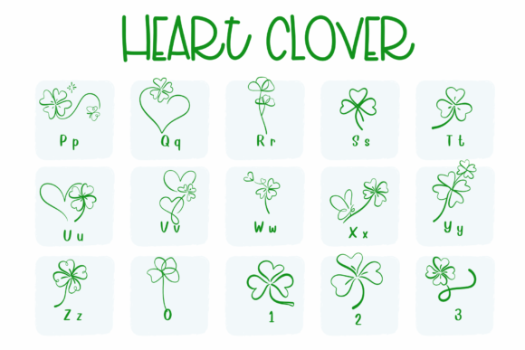 Heart Clover Font PNG with transparent background - Preview 2