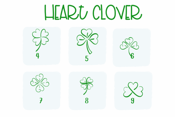 Heart Clover Font PNG with transparent background - Preview 3