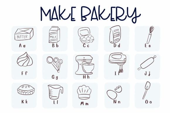 Make Bakery Font PNG with transparent background - Preview 1