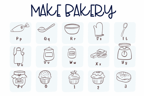 Make Bakery Font PNG with transparent background - Preview 2