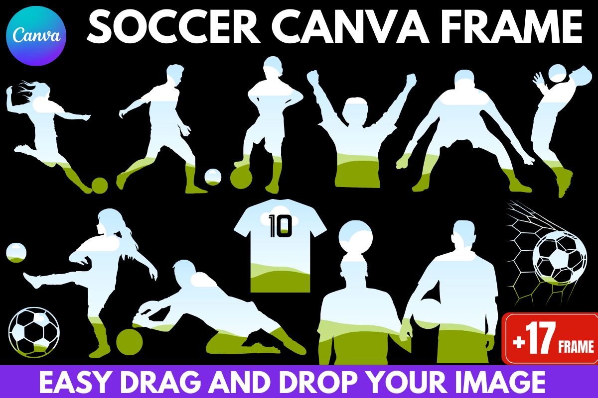 Soccer Canva Frame Bundle - Football