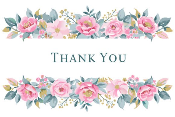 Thank You Card with Flower Frame BG