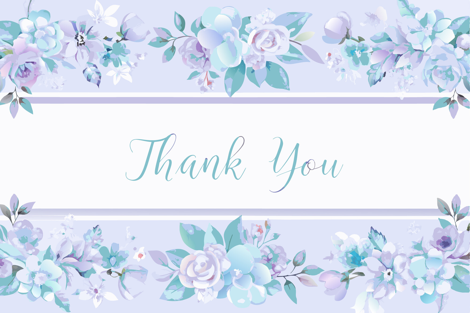 Thank You Card with Flower Frame BG