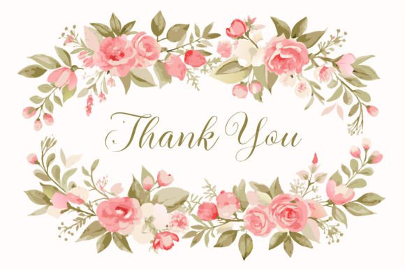 Thank You Card with Flower Frame BG