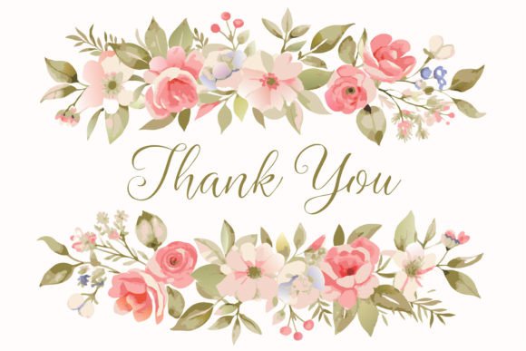 Thank You Card with Flower Frame BG
