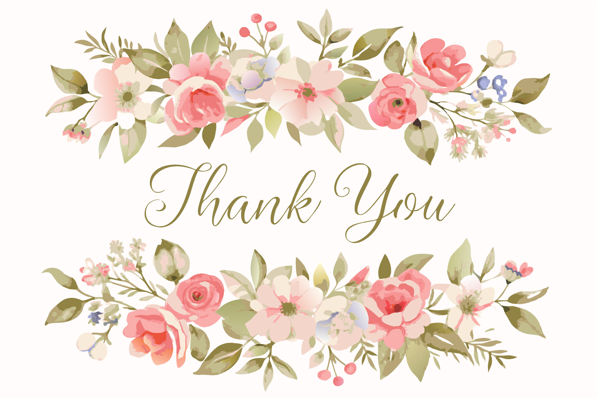 Thank You Card with Flower Frame BG