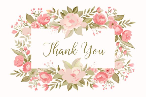 Thank You Card with Flower Frame BG