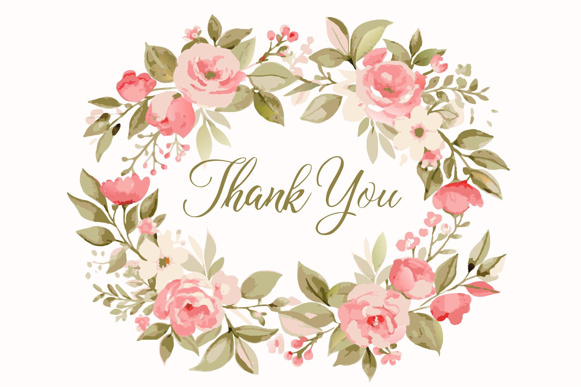 Thank You Card with Flower Frame BG