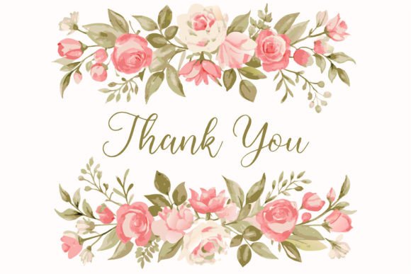 Thank You Card with Flower Frame BG