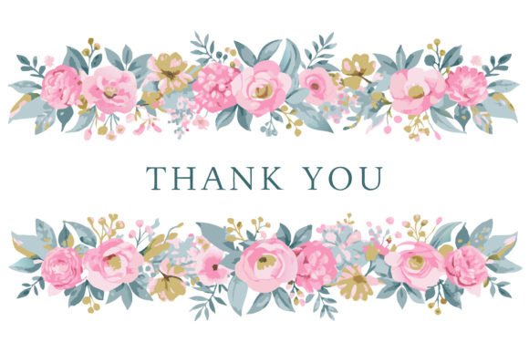 Thank You Card with Flower Frame BG