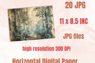 Vintage Forest Scenes Junk Journal Paper Graphic by ...