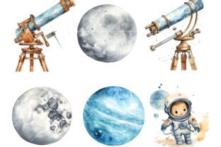 Watercolor Space Clipart Bundle Graphic by busydaydesign · Creative Fabrica