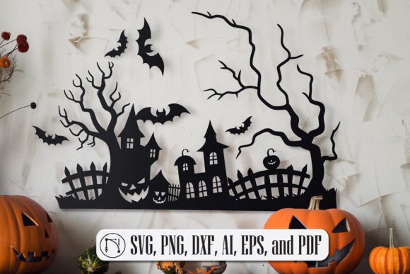 Laser cut Halloween wall decor SVG cut