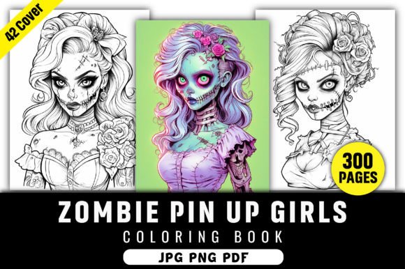 300 Zombie Pin Up Girls Coloring Pages