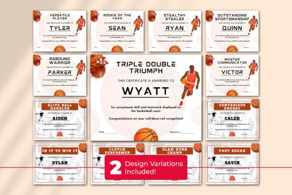 Basketball Certificate Template Bundle