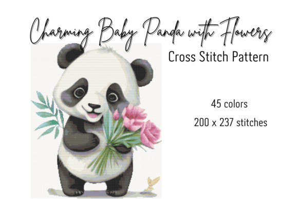 Charming Baby Panda Cross Stitch Pattern