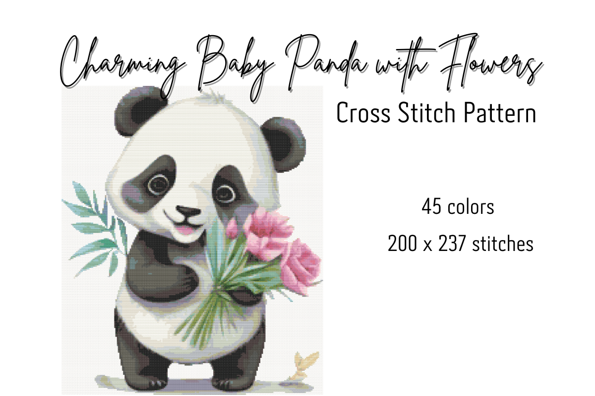 Charming Baby Panda Cross Stitch Pattern