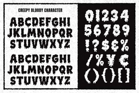 Creepy Bloody Font PNG with transparent background - Preview 1