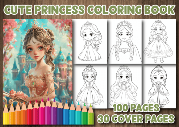 Cute Princess Coloring Pages for Kids