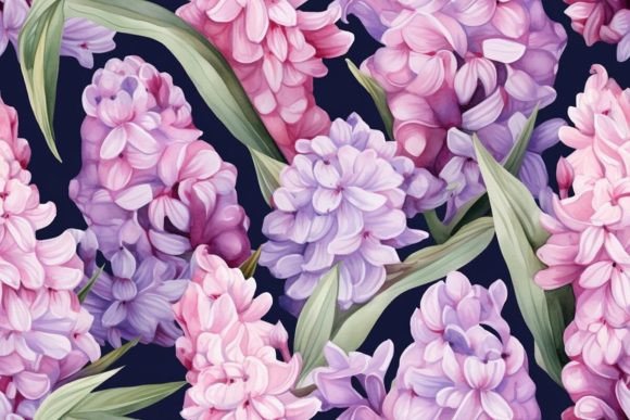 Damask Pattern Tile Hyacinth Patterns Illustration Modèles de Papier Par Ranya Art Studio
