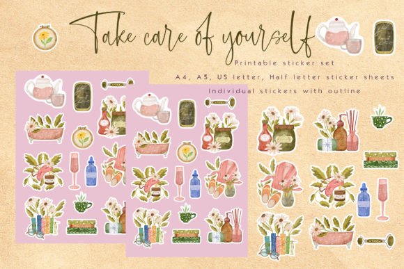 Feminine Self Care Sticker Set Graphic by Yelloo Fish · Creative Fabrica