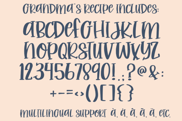 Grandma's Recipe Font PNG with transparent background - Preview 4