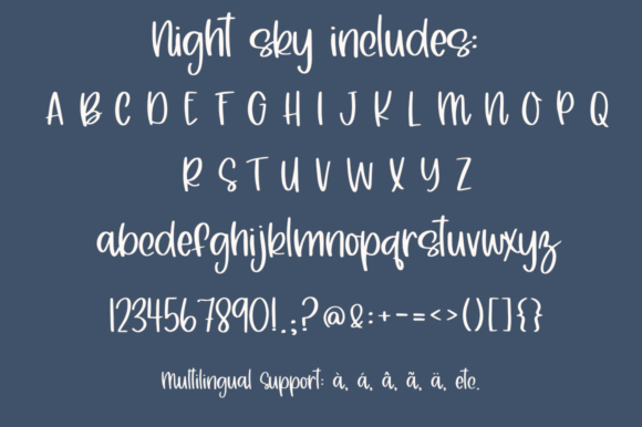 Night Sky Font PNG with transparent background - Preview 2