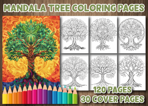 Over 100 Tree Mandala Coloring Pages