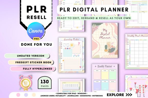 Cute PLR Canva Digital Planner Template Graphic by Tas Creative Studio ...
