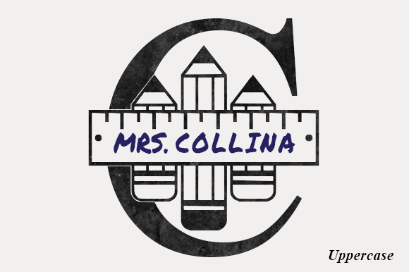 Pencil Teacher Monogram Font PNG with transparent background - Preview 2