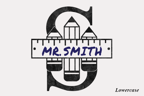 Pencil Teacher Monogram Font PNG with transparent background - Preview 3