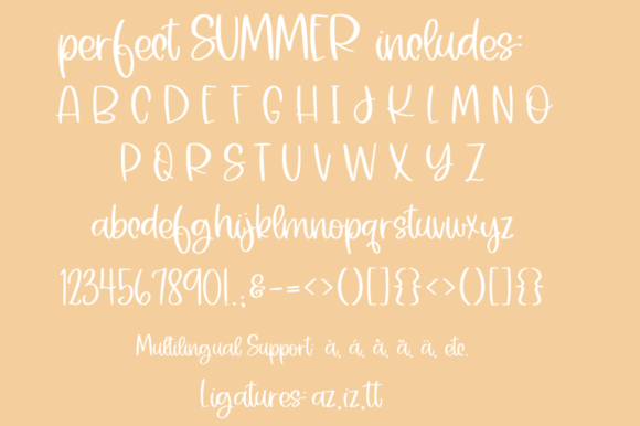 Perfect Summer Font font preview - 2
