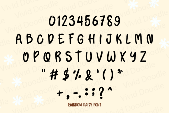 Rainbow Daisy Font PNG with transparent background - Preview 1