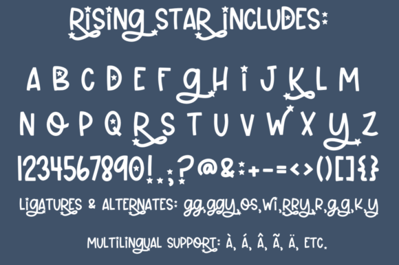 Rising Star Font PNG with transparent background - Preview 1