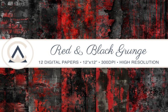 Seamless Red Black Grunge Backgrounds