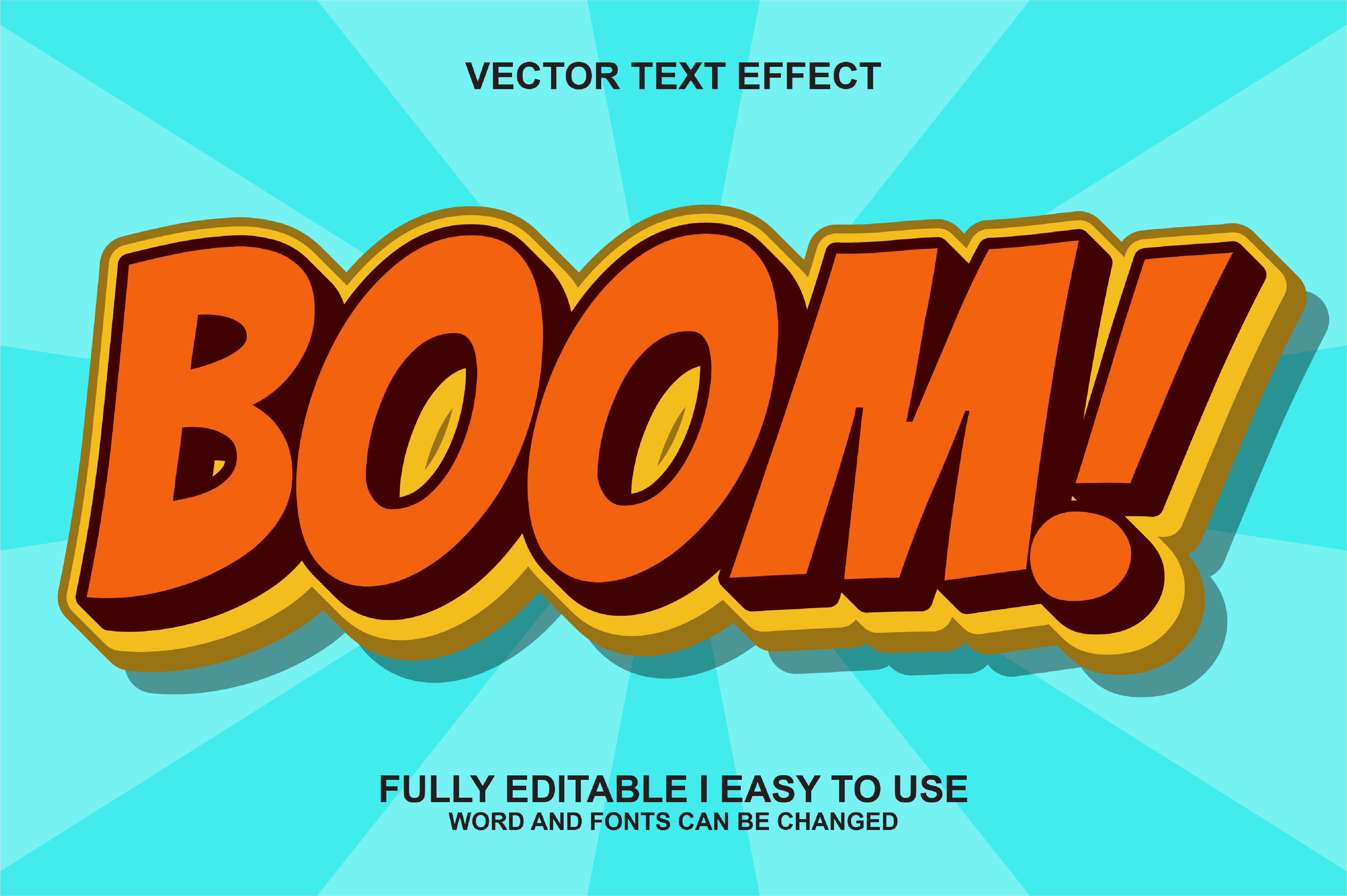3d Editable Boom Text Effect Vector Graphic by Chaska Id · Creative Fabrica